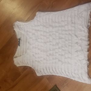 Notations sheer white ruffled top size XL